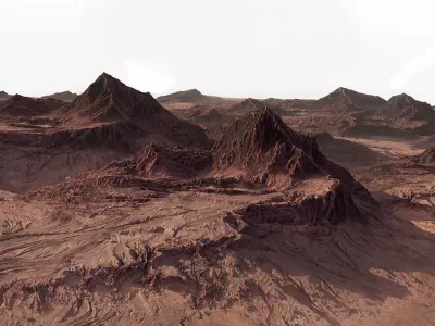 Realistic Sandy Terrain 3D model