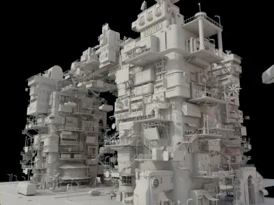 Cyberpunk  city ultimate Pack SCIFI KItBash Low-poly 3D model