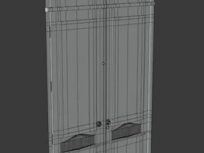 Wooden Door Lowpoly Free low-poly 3D model
