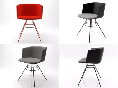 Cut four chairs 3D model