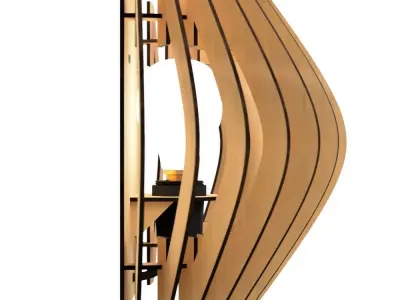 WALL LIGHT STL AND DXF FILES 6 3D print model