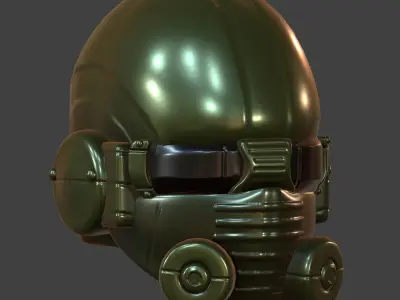 Gas mask helmet 3d model scifi Low-poly  Low-poly 3D model 394