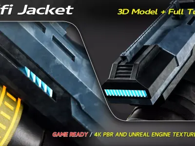 Scifi Jacket 3D Model Low-poly 3D model