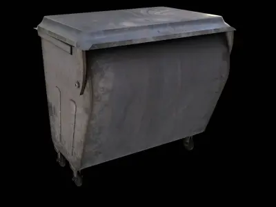 garbage container Low-poly 3D model 2