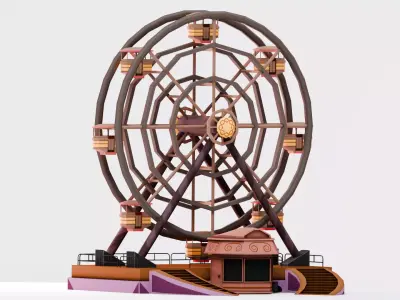 Amusement Park - Ferris Wheel Low-poly 3D model