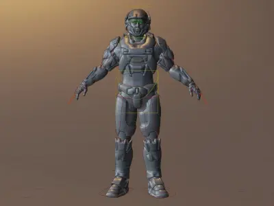 Elon Musk in Futuristic Sci-Fi Style Low-poly 3D model