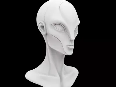 Futuristic Alien Bust 3D Print Model 3D print model