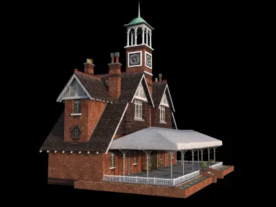 Building Old Low-poly 3D model
