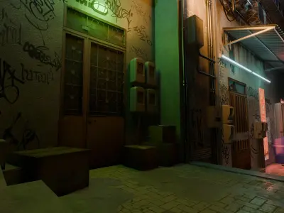 Nook Place Cyberpunk Low-poly 3D model