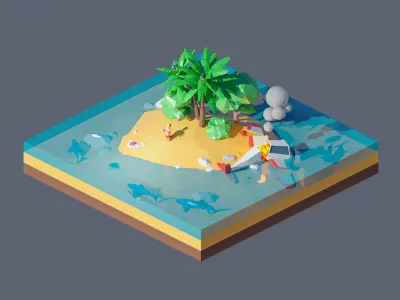 land 15A Low-poly 3D model