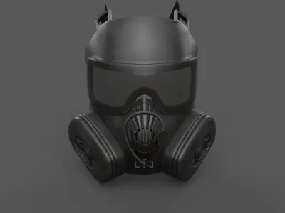 Helmet gas mask  Low-poly 3D model