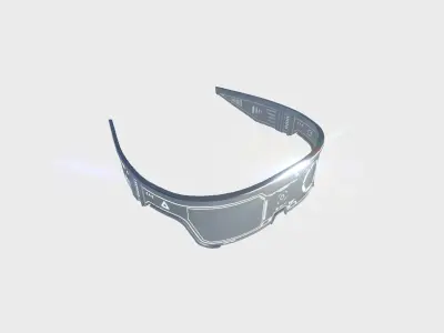 SciFi Glasses Visor 06 White - Character Design Fashion Low-poly 3D model