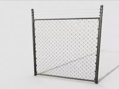 Chain Link Fence Low-poly 3D model