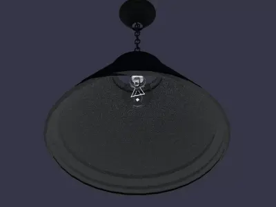 Ceiling lamp with bulb and chains 3D model