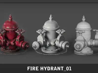 7 Fire Hydrant  Low-poly 3D model