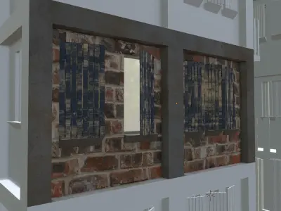 Modular Building Set Low-poly 3D model