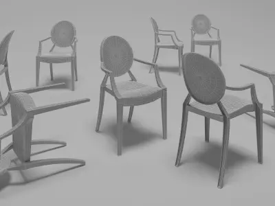 Philippe Starck Kartell Louis Ghost chair 3D model