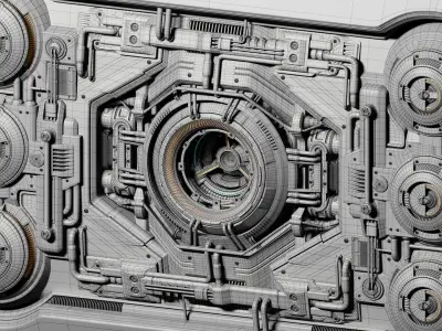 Sci-Fi Kitbash - Futuristic Panel 2 - Mega Element 3D model