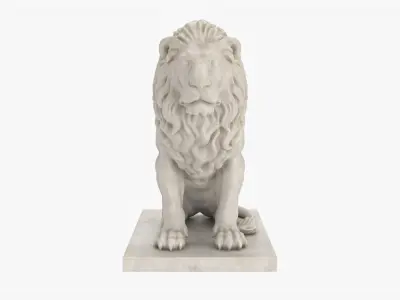  Lion Statue Sitting Neutral 
