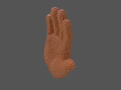 Voxel Style Hand v1 004 3D model