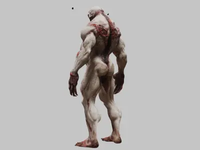 Detailed Male Anatomy Monster 3D Model Low-poly 3D model