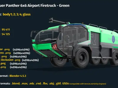  Rosenbauer Panther 6x6 Airport Firetruck - Green 