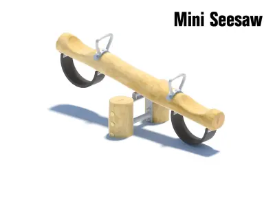 Wooden mini seesaw for small children 3D model