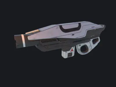 Cyber Assault Gun Low-poly 3D model