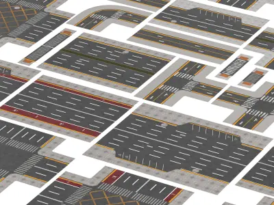 Road Pack low-poly Low-poly 3D model