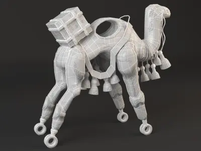Sci-Fi Robotic Camel 3D Model Low-poly 3D model