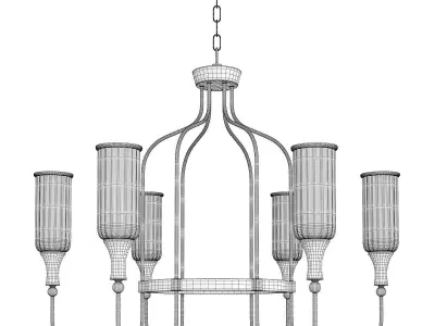 Cylinder Fixture Traditional Opal Glass Pendant Lighting Low-poly 3D model