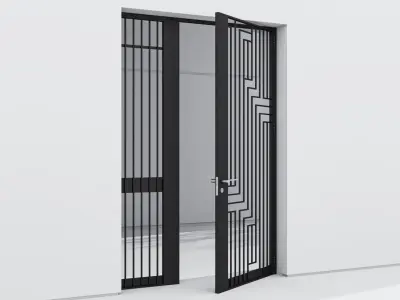Aluminium door 292 3D model
