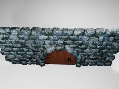 Castle Door Medieval - Porta Low-poly 3D model