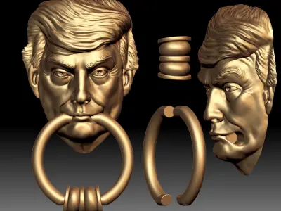 Door knocker Trump 3D printable 3D print model
