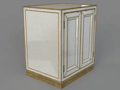 Bedroom Sanctuary Two-Door Mirrored Nightstand - Visage 3D model
