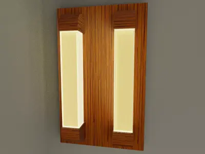 Wooden Wall Lamp Free low-poly 3D model