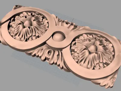Door flower relief model STL format for CNC carving E457 3D model