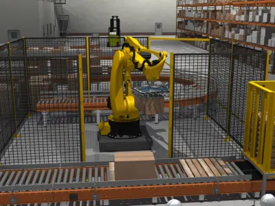  Cargo Warehouse with Robot 