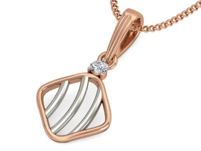 5 Square Light wt Diamond Charms Pendant 3dm stl render Detail  3D Model Pack