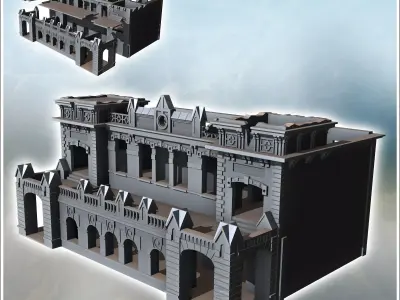 Detskoe Selo train station damaged Leningrad USSR - World War Tw 3D print model