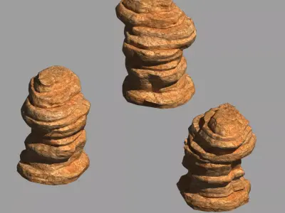Desert - Mountain - Wind Stone 04 3D model