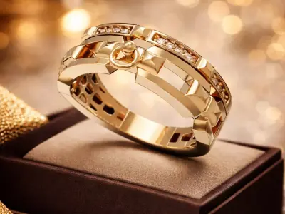 Architectural Geometric Ring 3D print model
