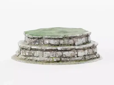 Stone Seat - Rustic 3D Photo-scan Low-poly 3D model