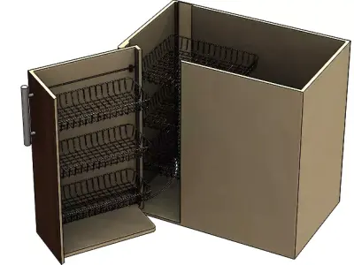 Kitchen Corner Unit - Mechanism 3D model