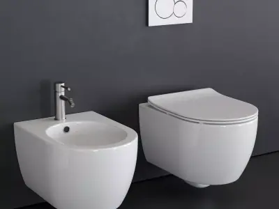 Scarabeo Ceramiche Moon Wall-hung WC Low-poly 3D model