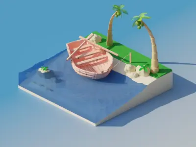 Tropic island 3D model