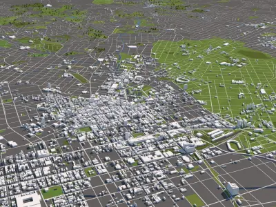 Curitiba Brazil 50x50km City Map 3D model