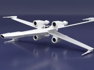 Xwing simplified 3d printable spaceship 3D print model