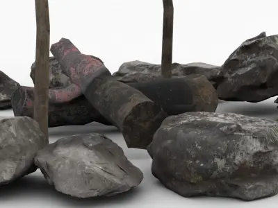 8K Campfire  Low-poly 3D model