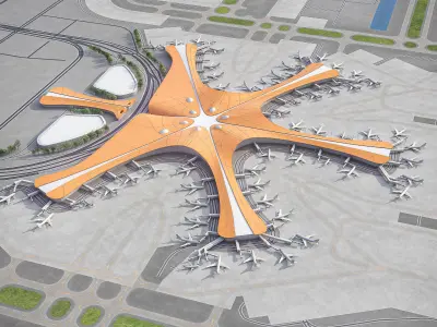 Beijing - Daxing International Airport - PKX Low-poly 3D model